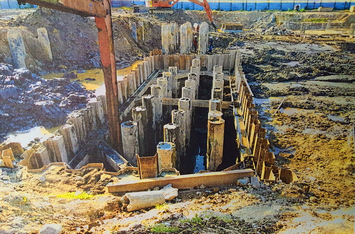 Sheet Piles And I Beam Work at Golden Triangle 2