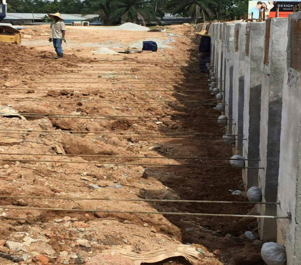 concrete sheet piling work for Enforcing Riverbank at Johor.